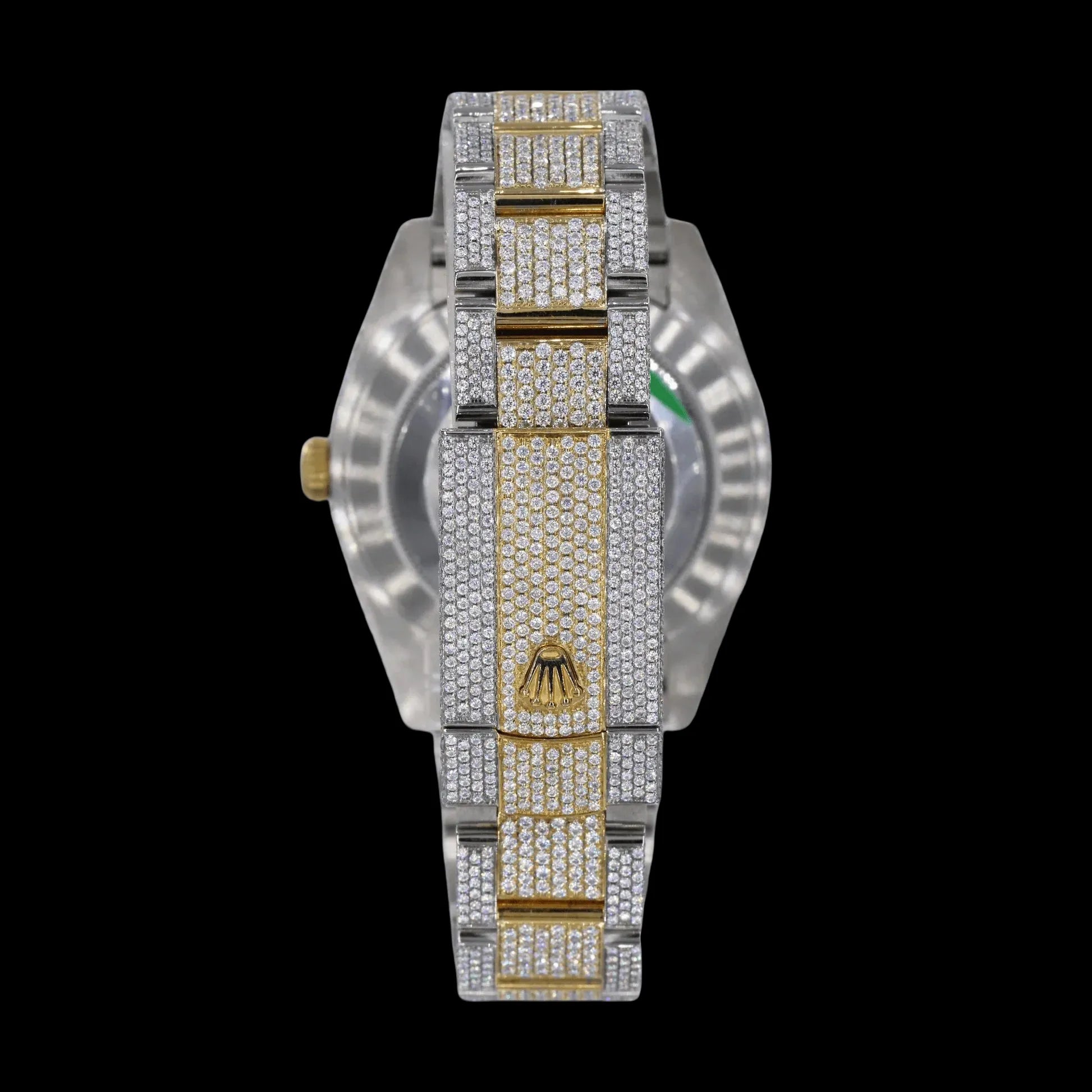 42MM Fully Iced Out Watch In White Gold/Yellow Gold Era® 316