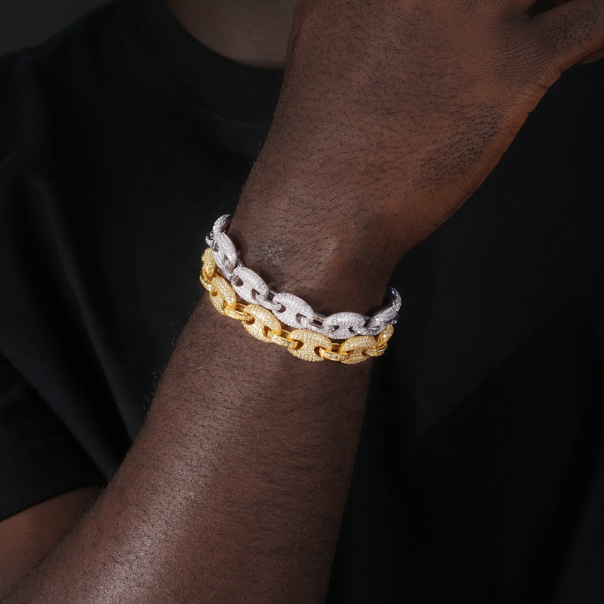 12mm  Iced Gold-Plated CZ  Cuban Link  Bracelet