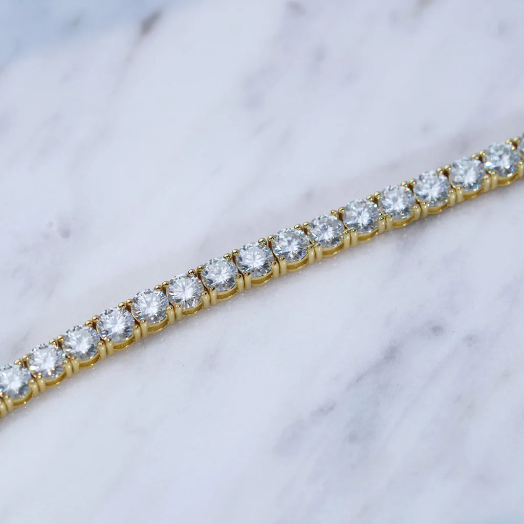 4MM 925S & VVS Moissanite Tennis Bracelet 18K Gold