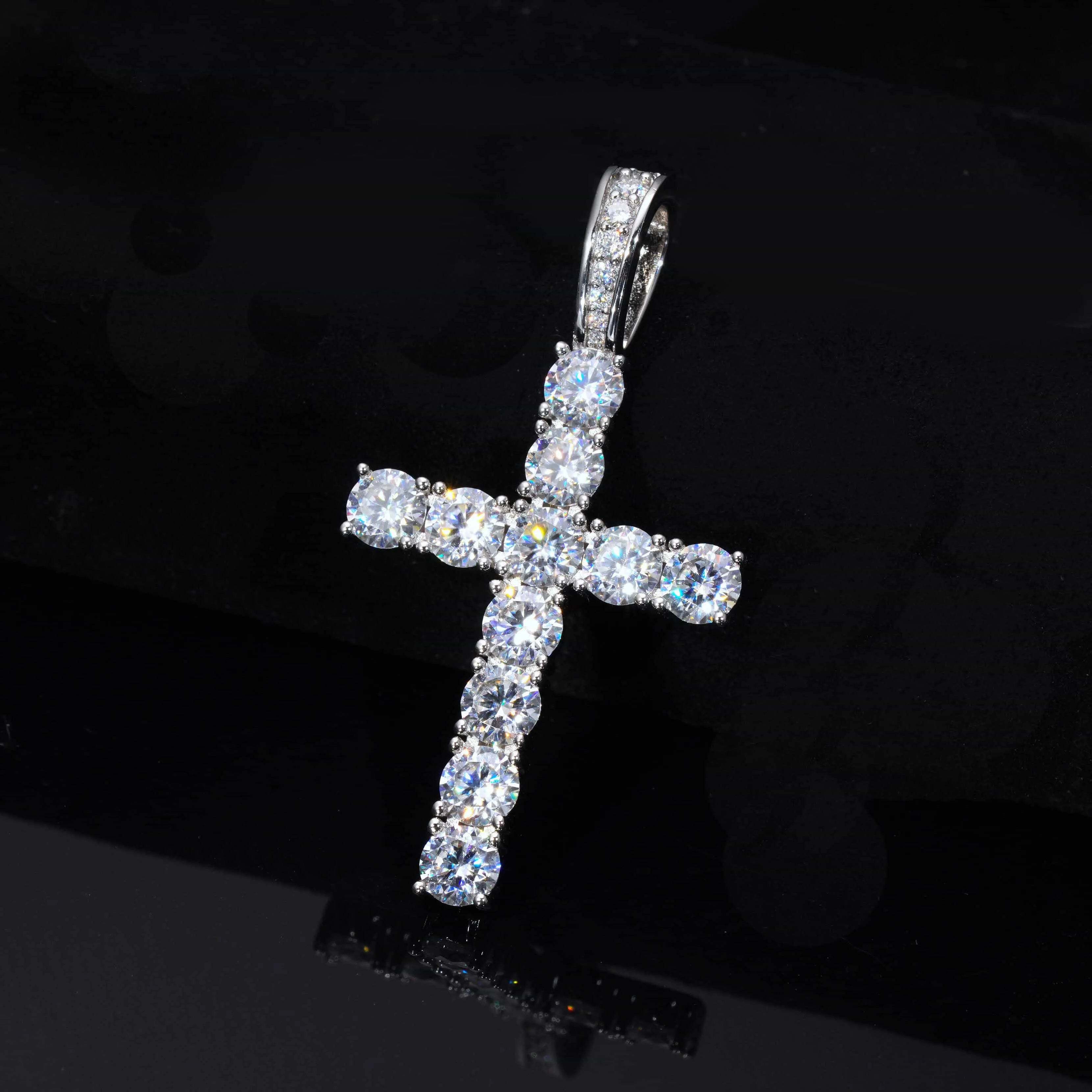 4.51 Carat VVS Moissanite Cross In White Gold