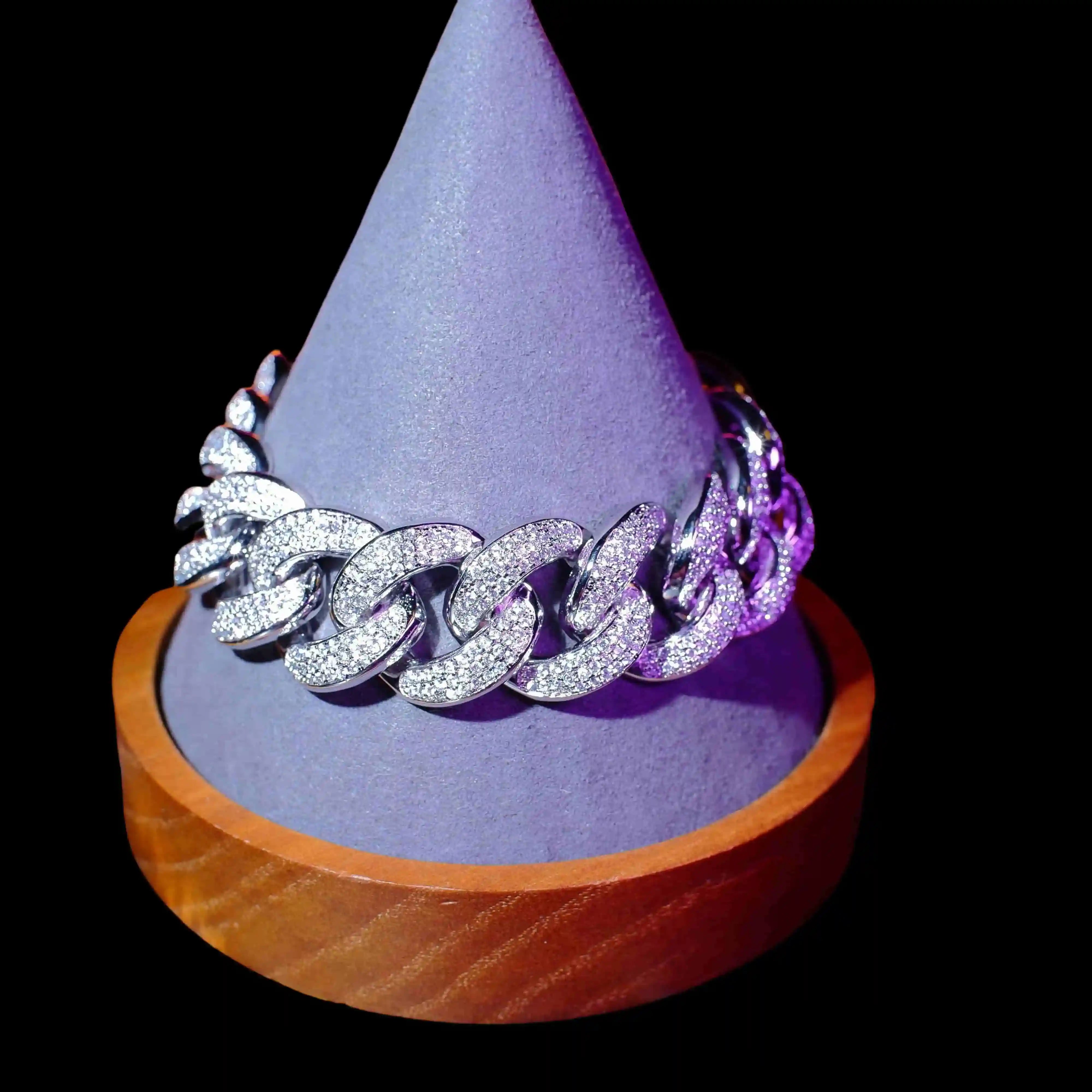 20MM 18K WhiteGold-Plated Miami Cuban Link Bracelet
