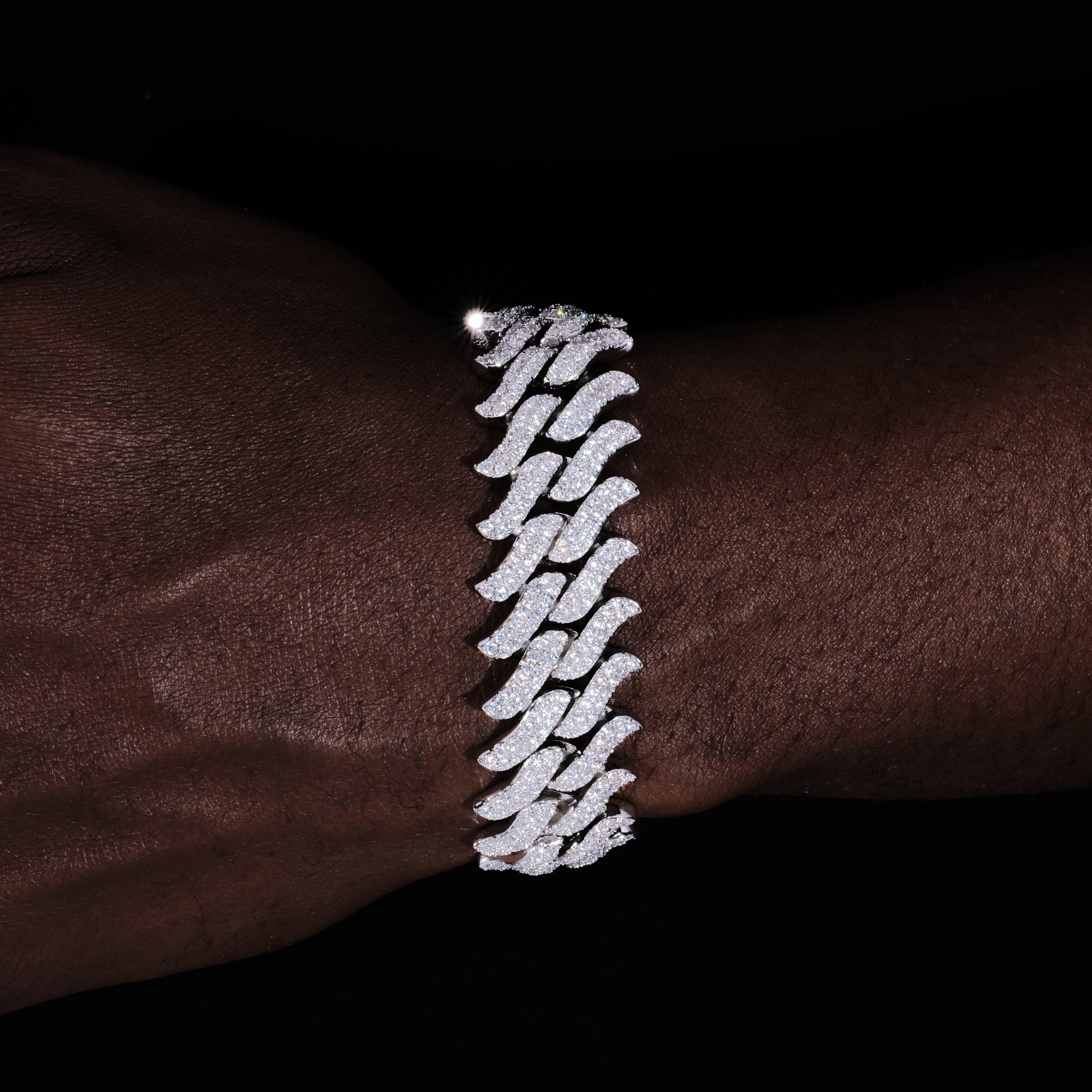 20mm Spiked Iced Cuban Bracelet