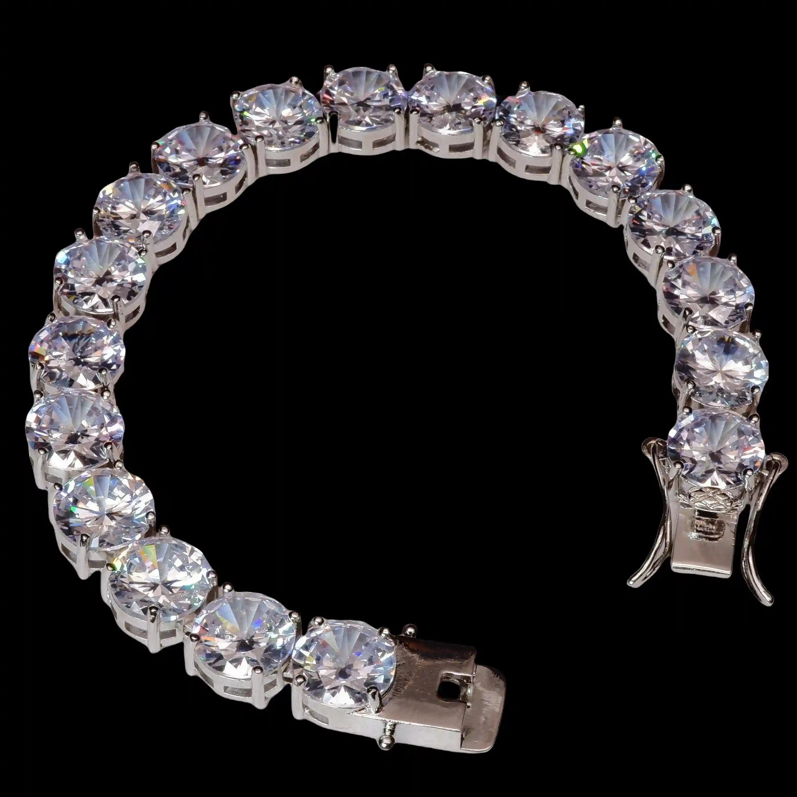 10mm Hip Hop CZ BlingBling Silver Tennis Bracelet