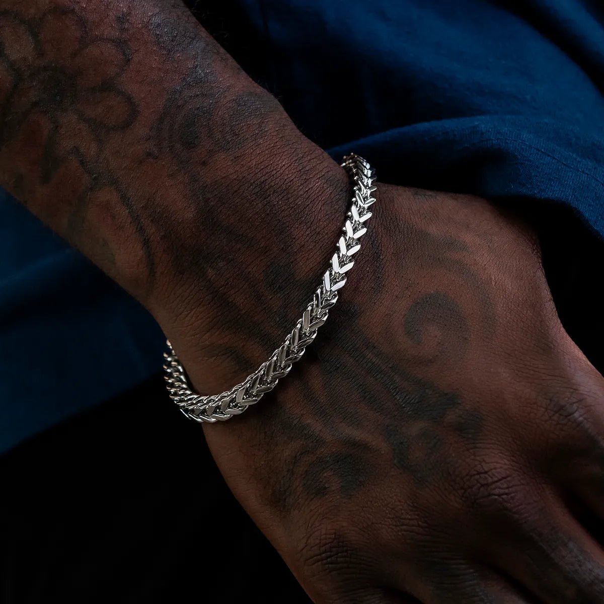 Franco Bracelet in White Gold - 6mm - TONGSHOP / bogo - data - info - test / bogo - eligible - product