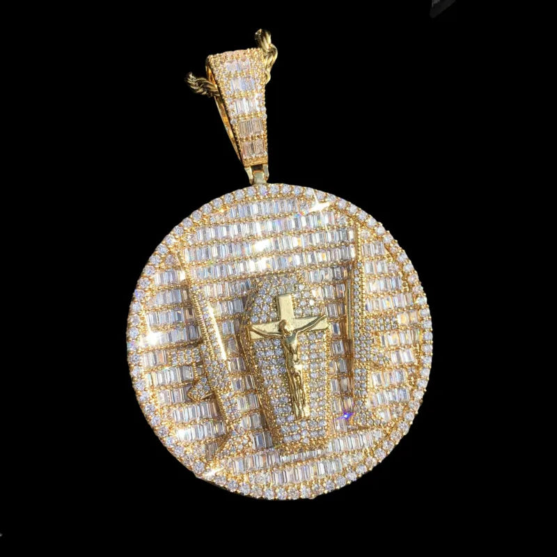 Guardian Double Gun Cross Disc Pendant - 55mm