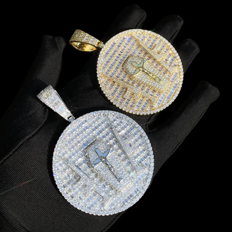 Guardian Double Gun Cross Disc Pendant - 55mm