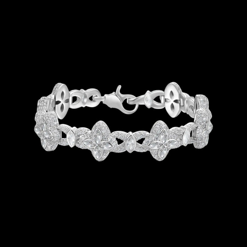 Iced Clover Bracelet in Pink Diamond - 15mm