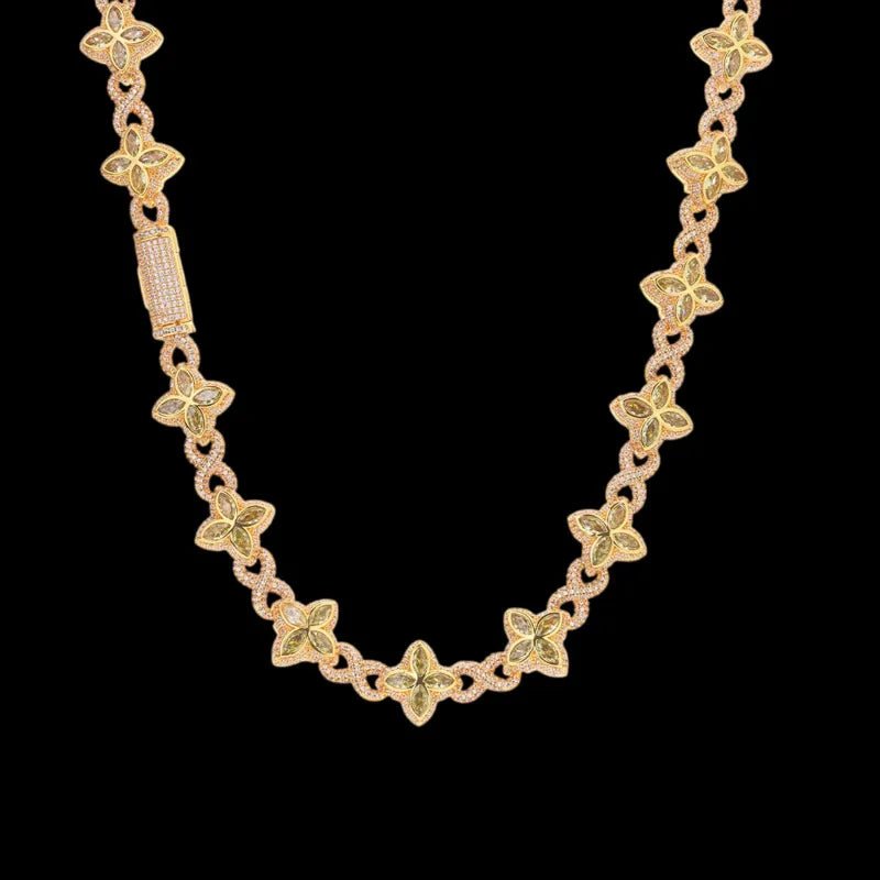 Ice Clover Chain in Yellow Gold - 18mm - TONGSHOP
