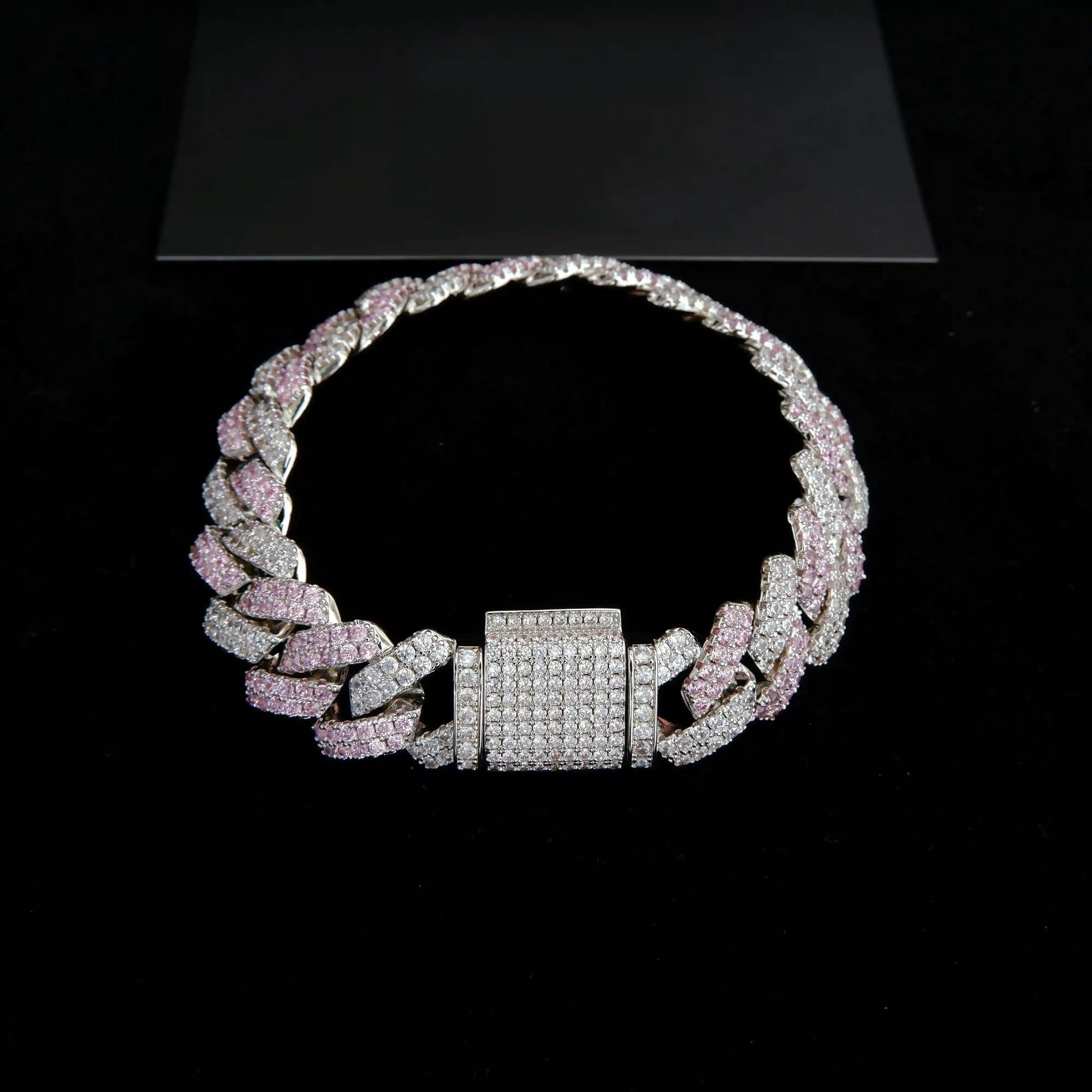Iced Rhombic Cuban Bracelet - 13mm