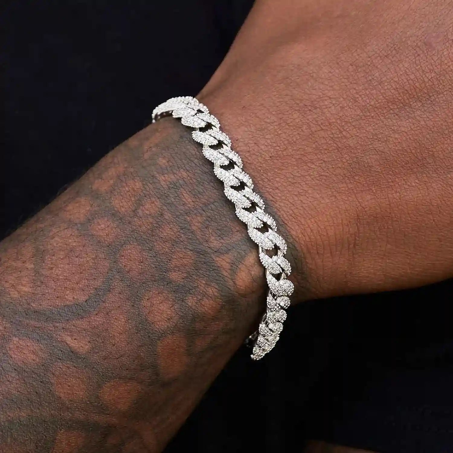 Link Bracelet in White Gold - 8.5mm - TONGSHOP / bogo - eligible - product / Bracelets