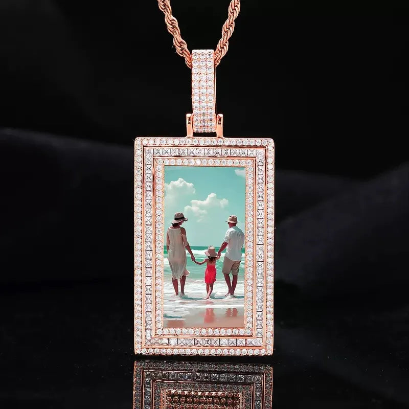 Memorial Custom Photo Rectangular Pendant - 43mm