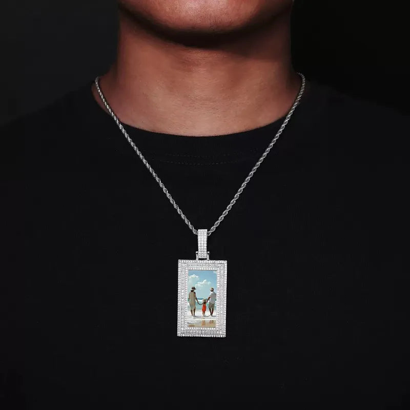 Memorial Custom Photo Rectangular Pendant - 43mm