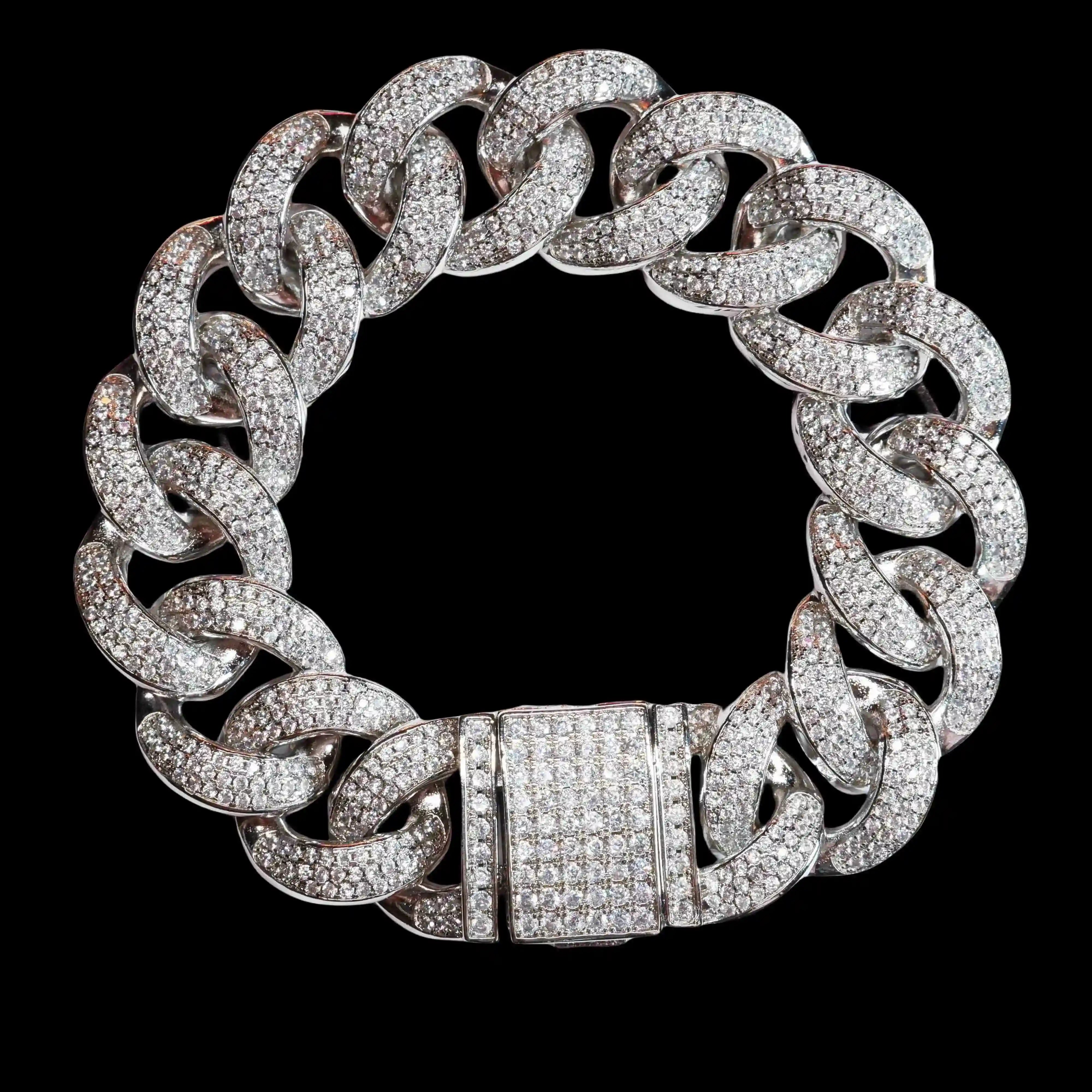 Miami Cuban Link Bracelet in White Gold - 20mm