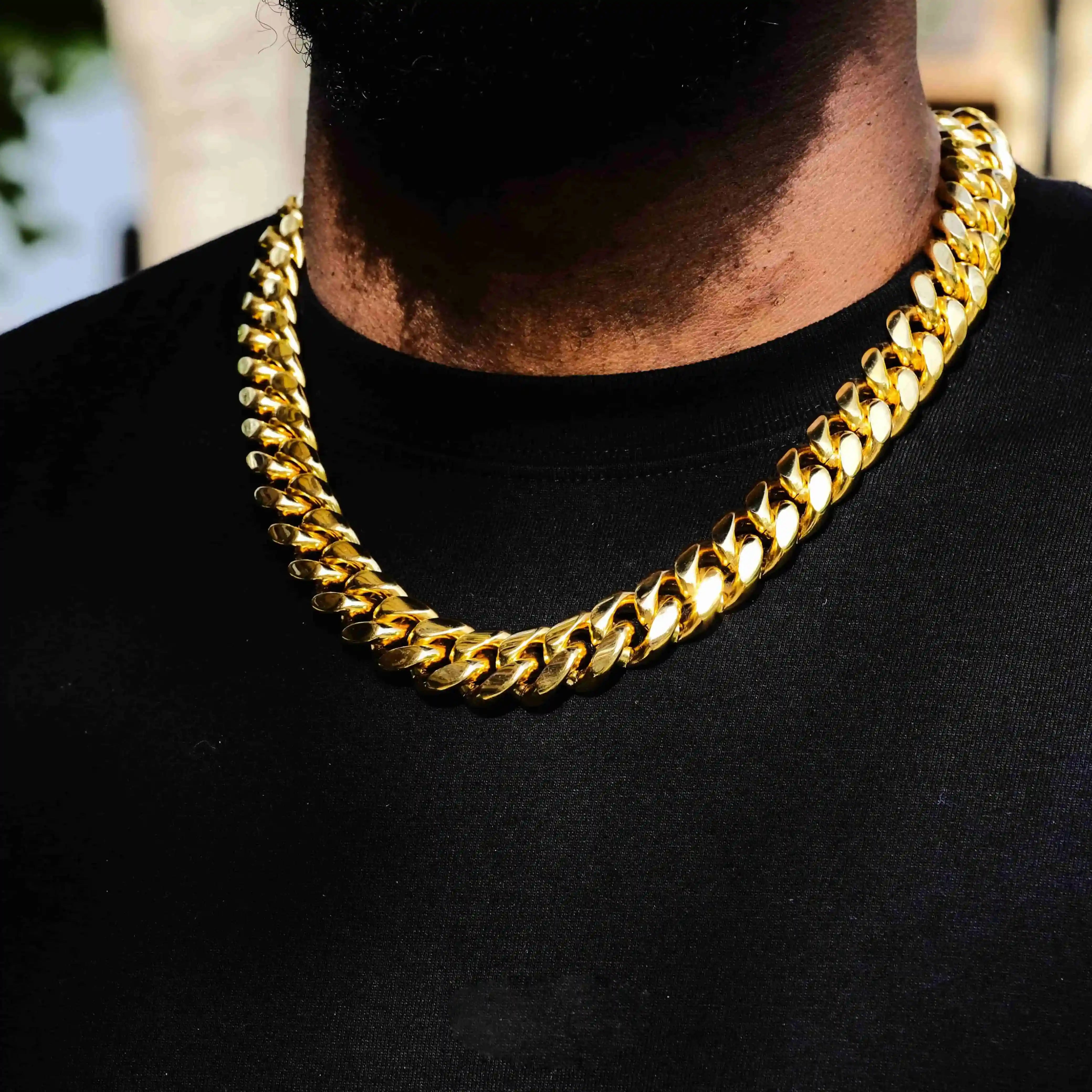 Miami Cuban Link Choker (18mm) in Yellow Gold-Plated