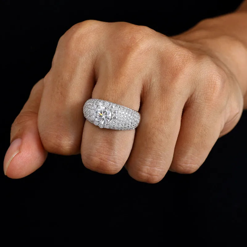 S925 VVS Moissanite Gypsophila Men’s Hip Hop Ring Now