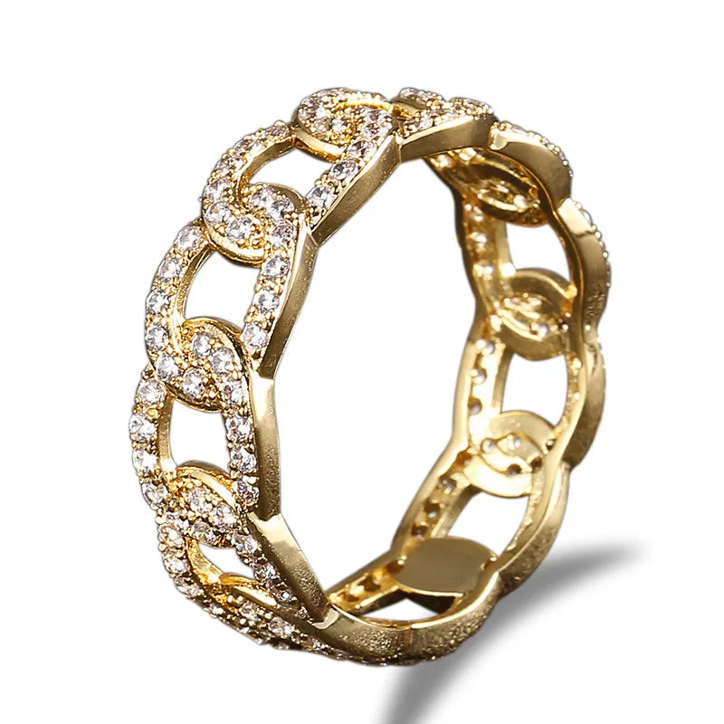 18K Gold Plated Cuban Couple Ring