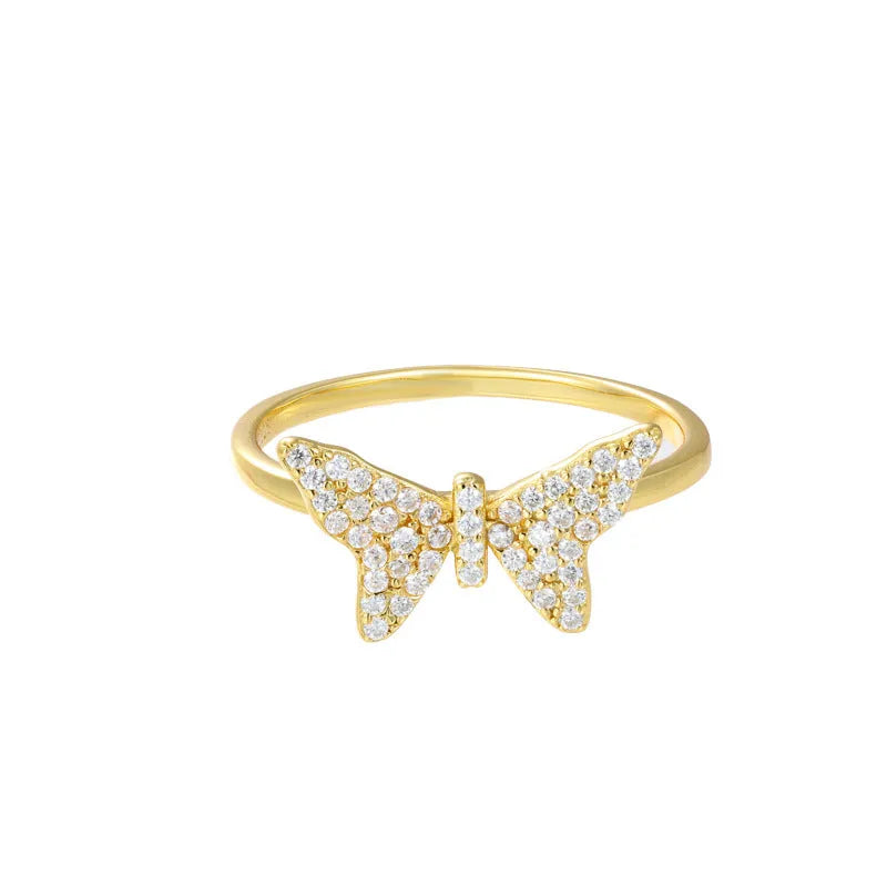 S925 VVS Moissanite Female Butterfly Hip Hop Ring