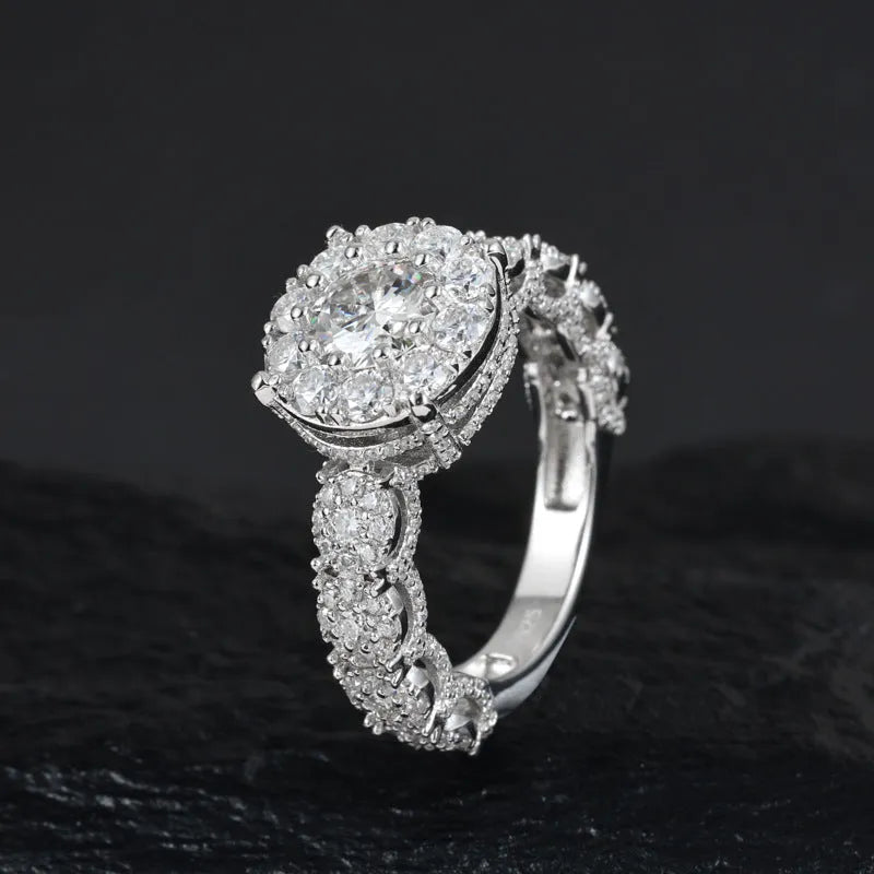 S925 VVS Moissanite Hip Hop Rock Candy Shape Ring