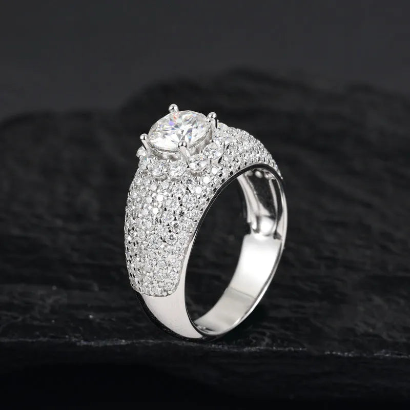 S925 VVS Moissanite Gypsophila Men’s Hip Hop Ring Now