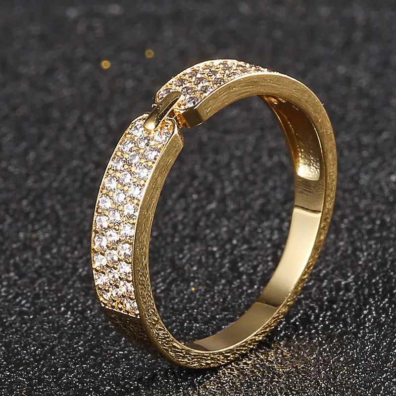 18K Gold Plated Couple’s Zircon Ring