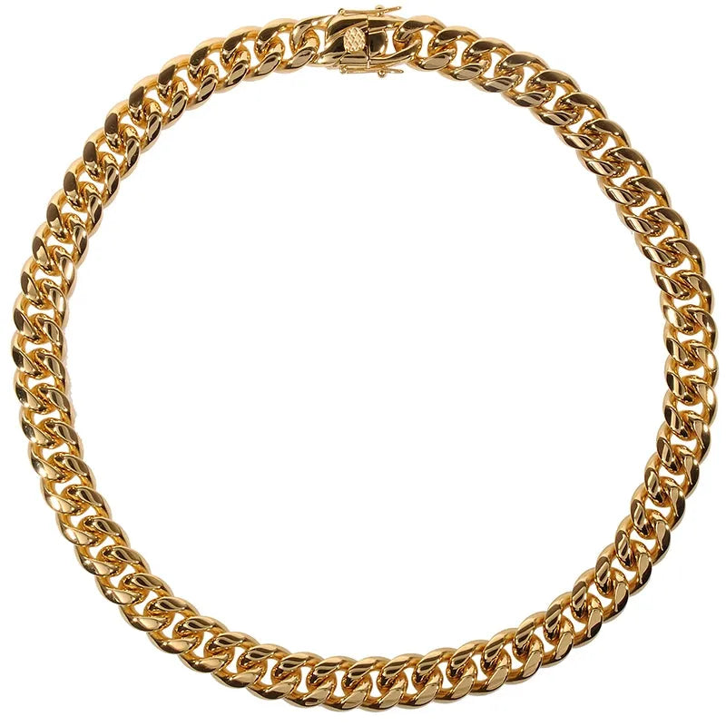 Cuban Chain Vegan Chain Necklace in 18K Gold