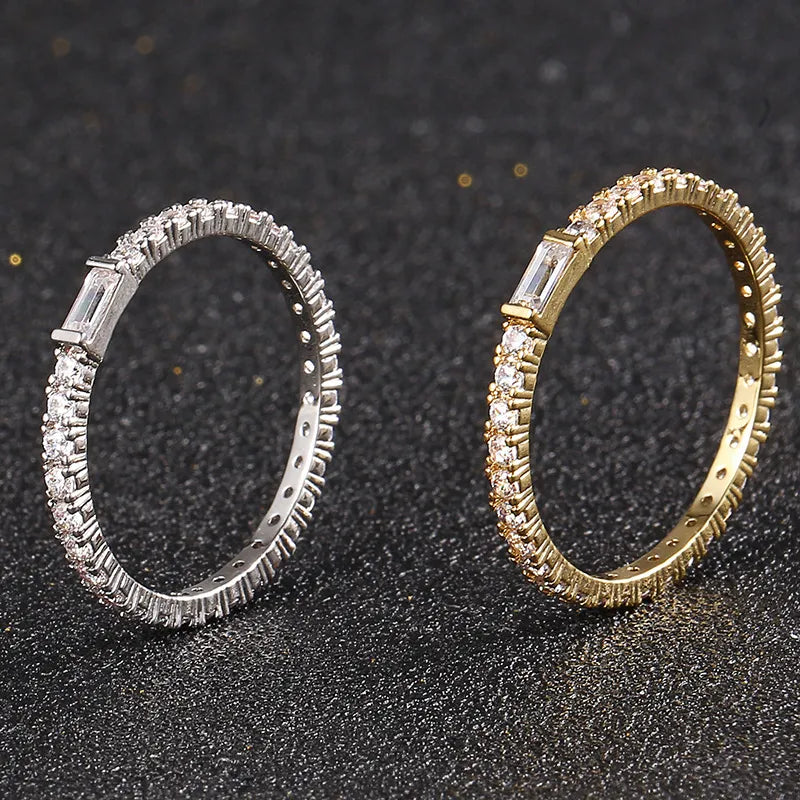 S925 VVS Rectangular Couple Ring