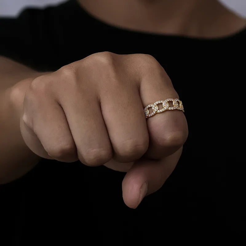 18K Gold Plated Cuban Couple Ring