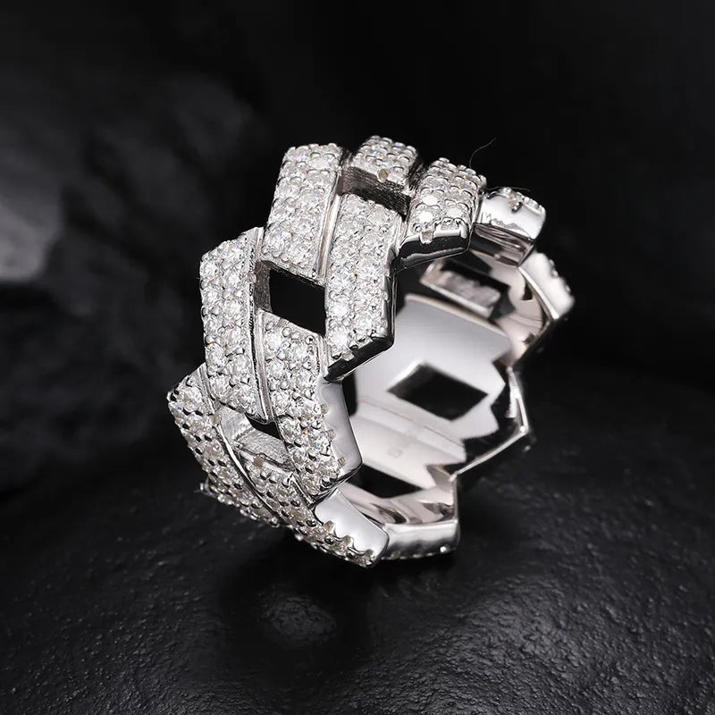 S925 VVS Moissanite Hip Hop Personality Diamond Ring