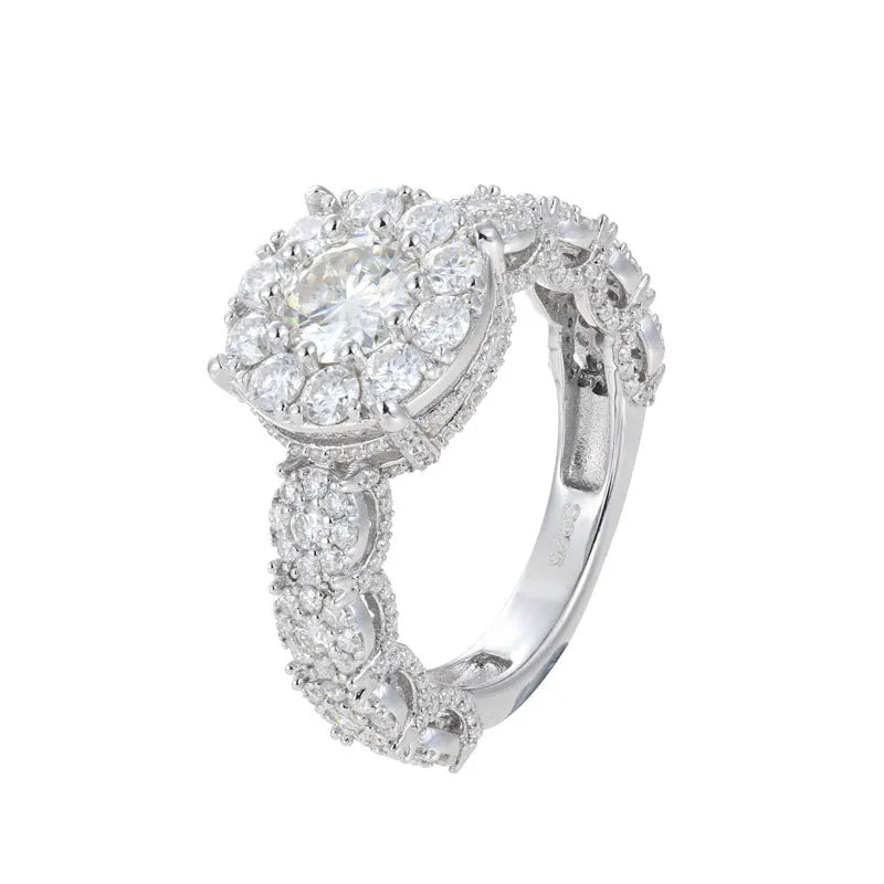 S925 VVS Moissanite Hip Hop Rock Candy Shape Ring