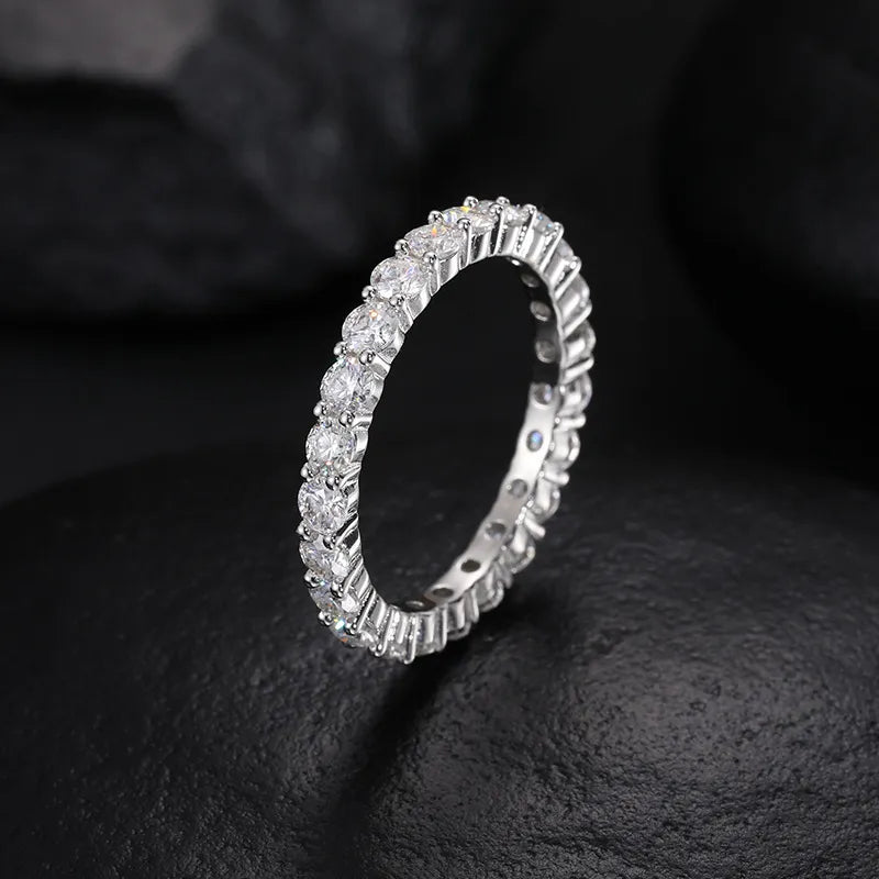 S925 VVS Moissanite Hip Hop 3.0MM Ring