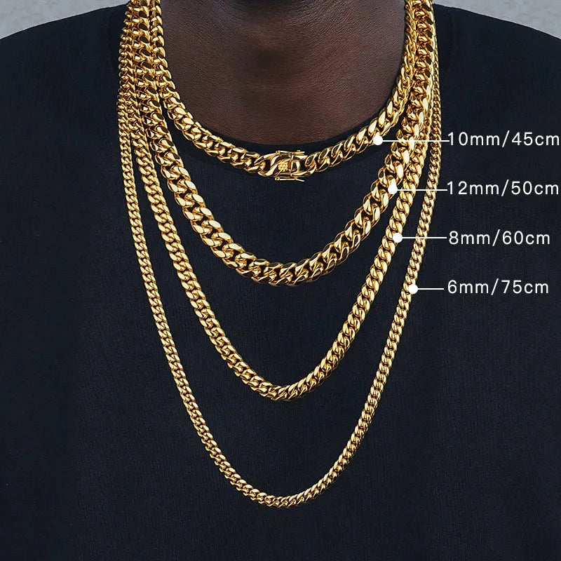 Cuban Chain Vegan Chain Necklace in 18K Gold