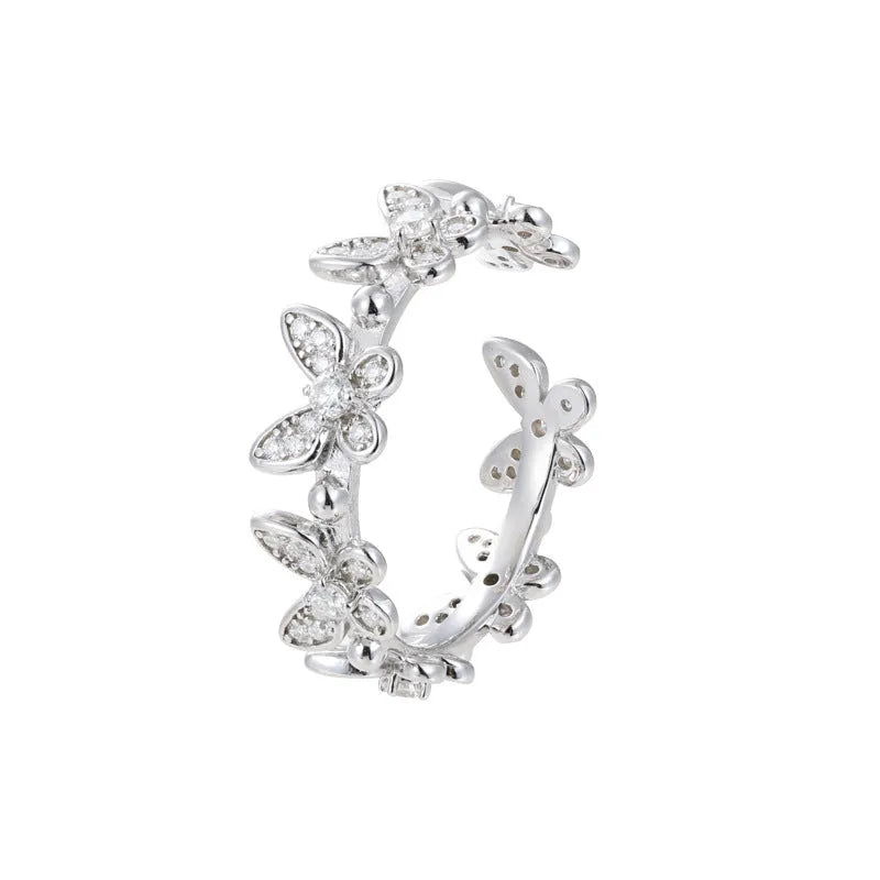 S925 VVS Moissanite Butterfly Shape Open Ring for Women