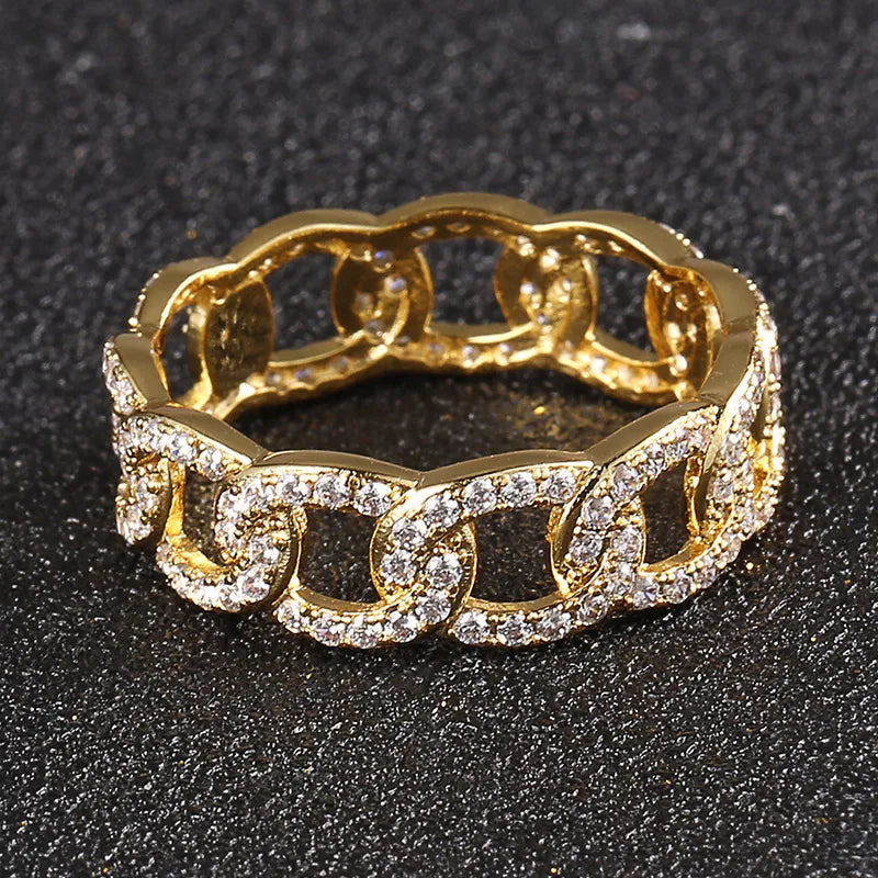 18K Gold Plated Cuban Couple Ring