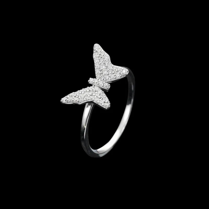 S925 VVS Moissanite Butterfly Ring