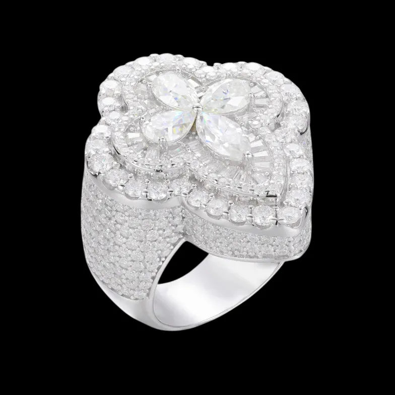 S925 VVS Moissanite Flower Shape  Ring