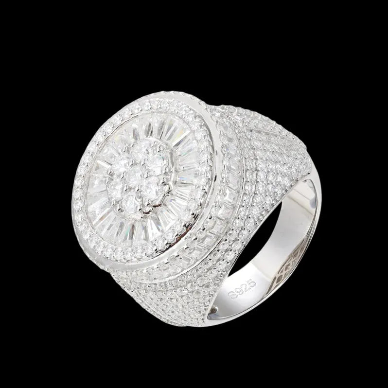 S925 VVS Moissanite Round Ice Ring