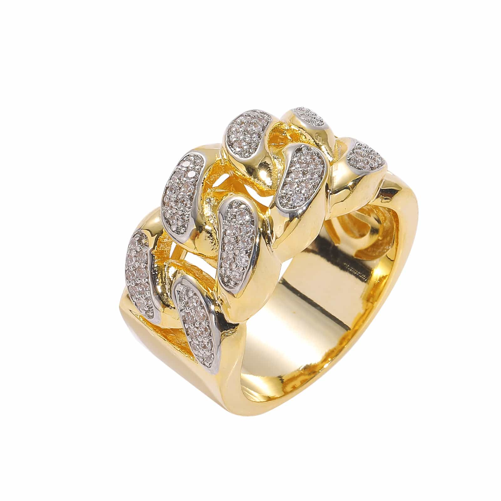 Micro Pave Full Diamond Hip-Hop Ring