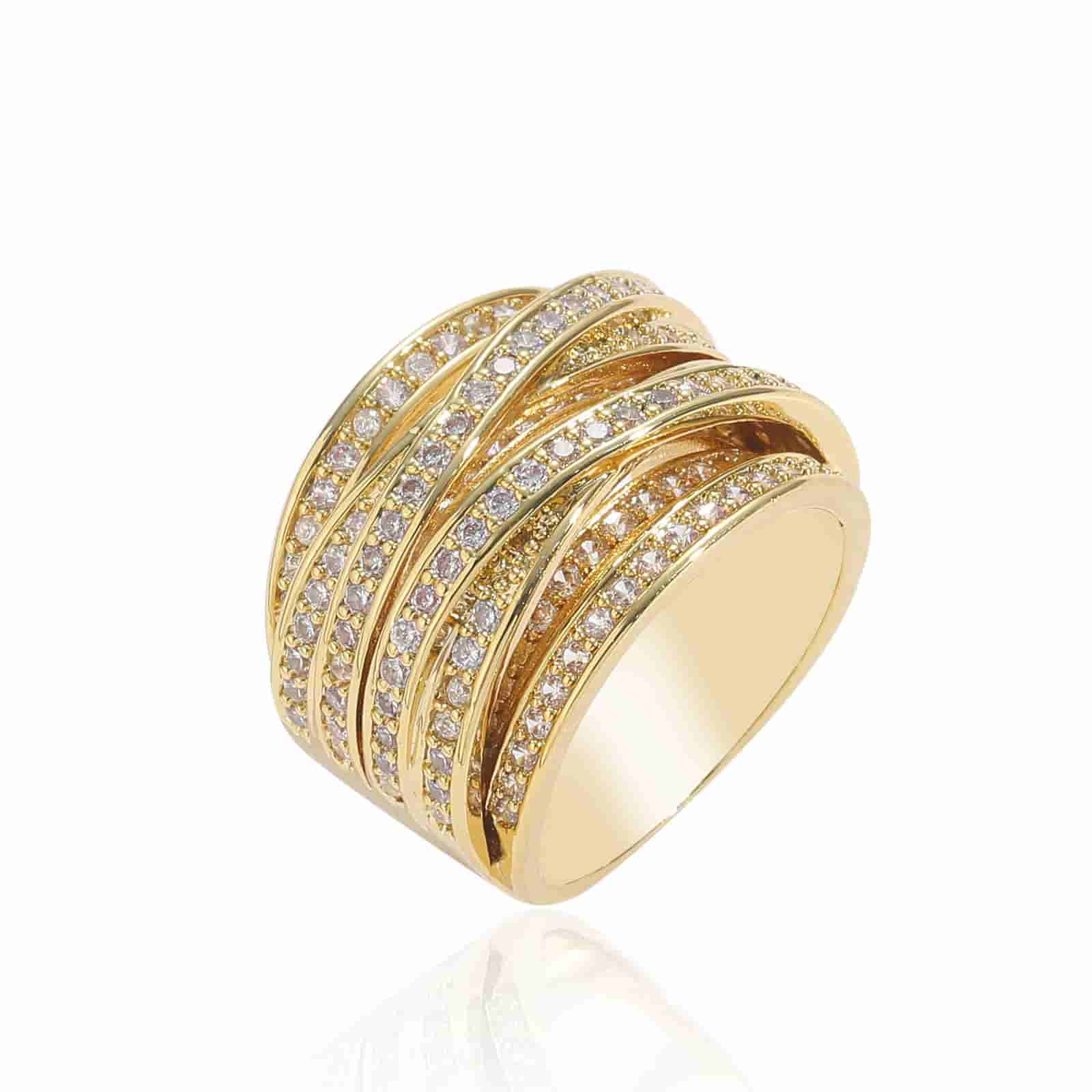 Multi-layered Diamond Wrap Ring