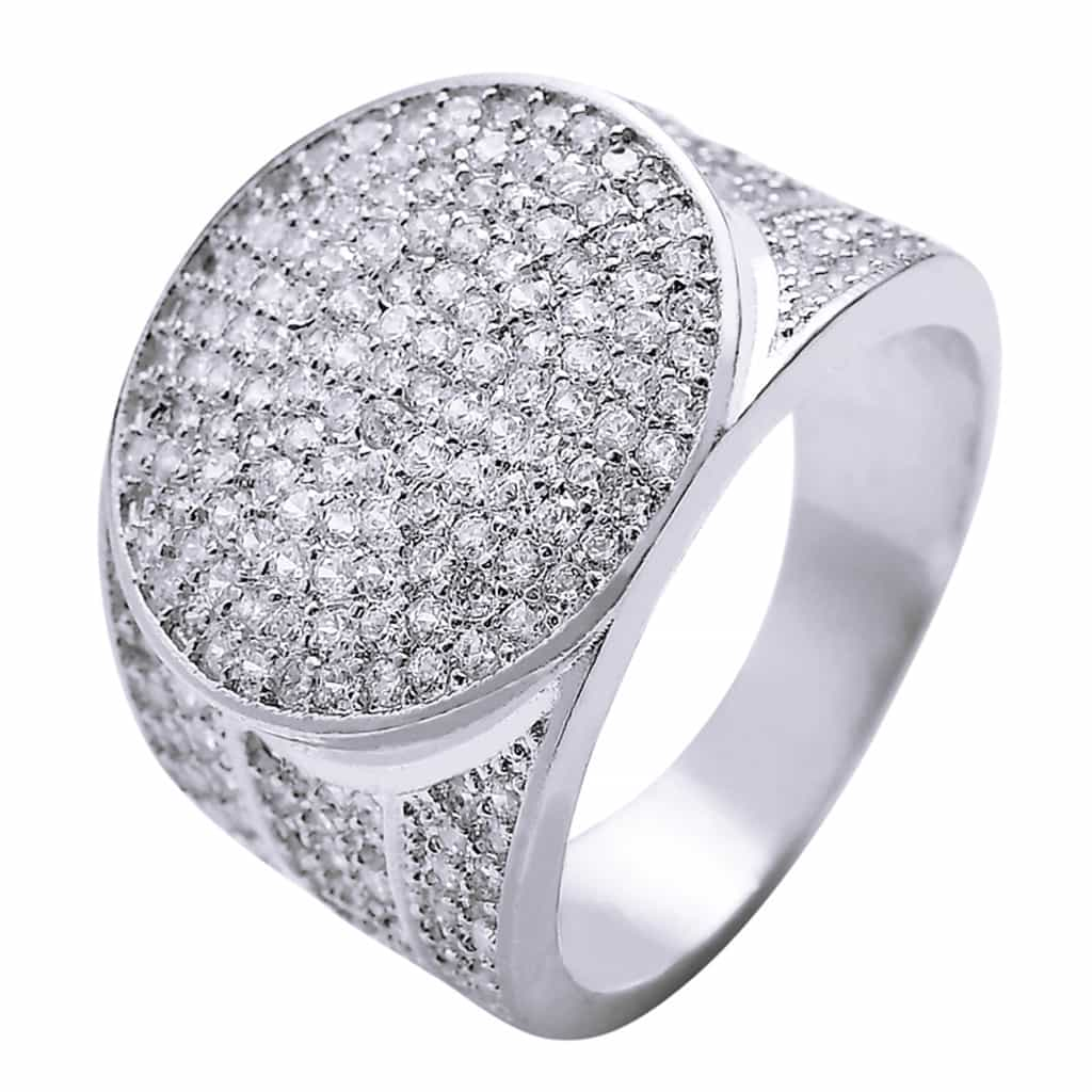 18K Gold Micro Pave Bling Hip-Hop Ring