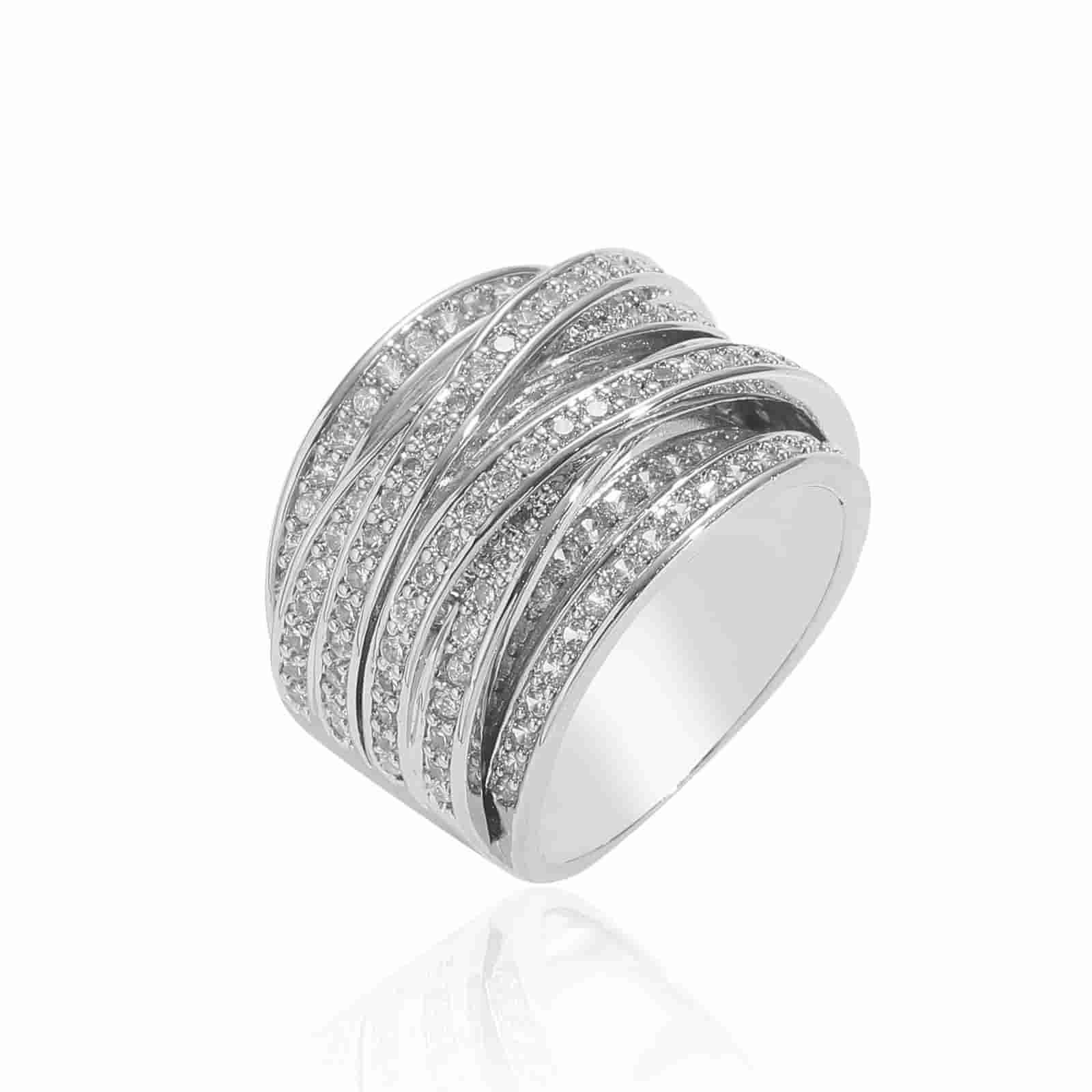 Multi-layered Diamond Wrap Ring