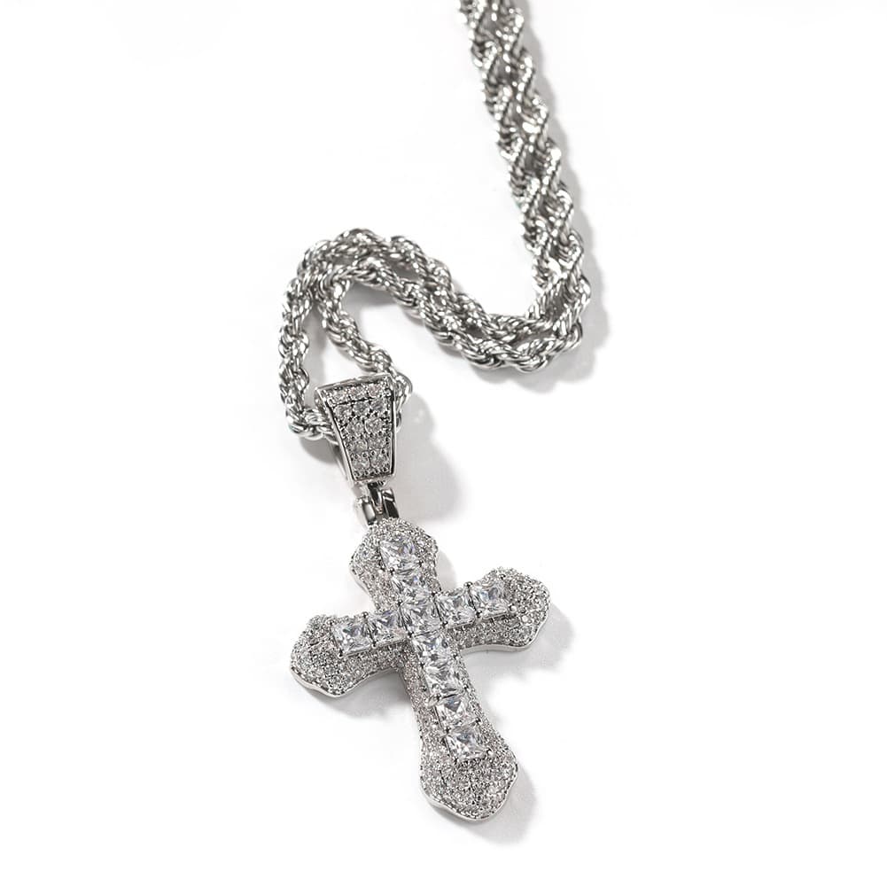 Full Diamond Cross Pendant