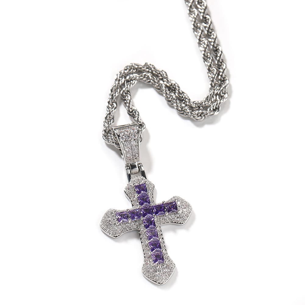 Full Diamond Cross Pendant