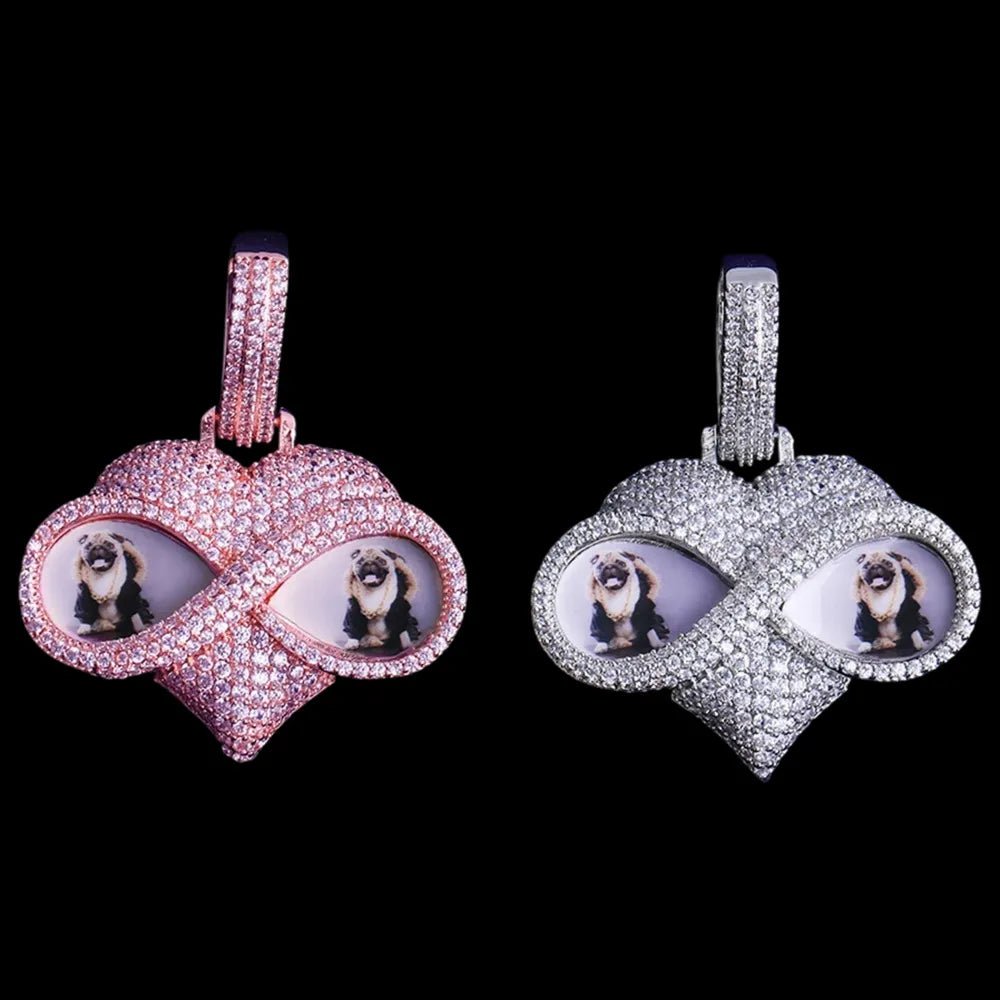 Beloved Eyes Solid Custom Photo Heart Pendant - 50mm - TONGSHOP / Length:16 / Length:18