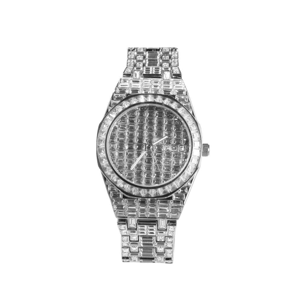Bling Diamond Round Ice Watch - TONGSHOP