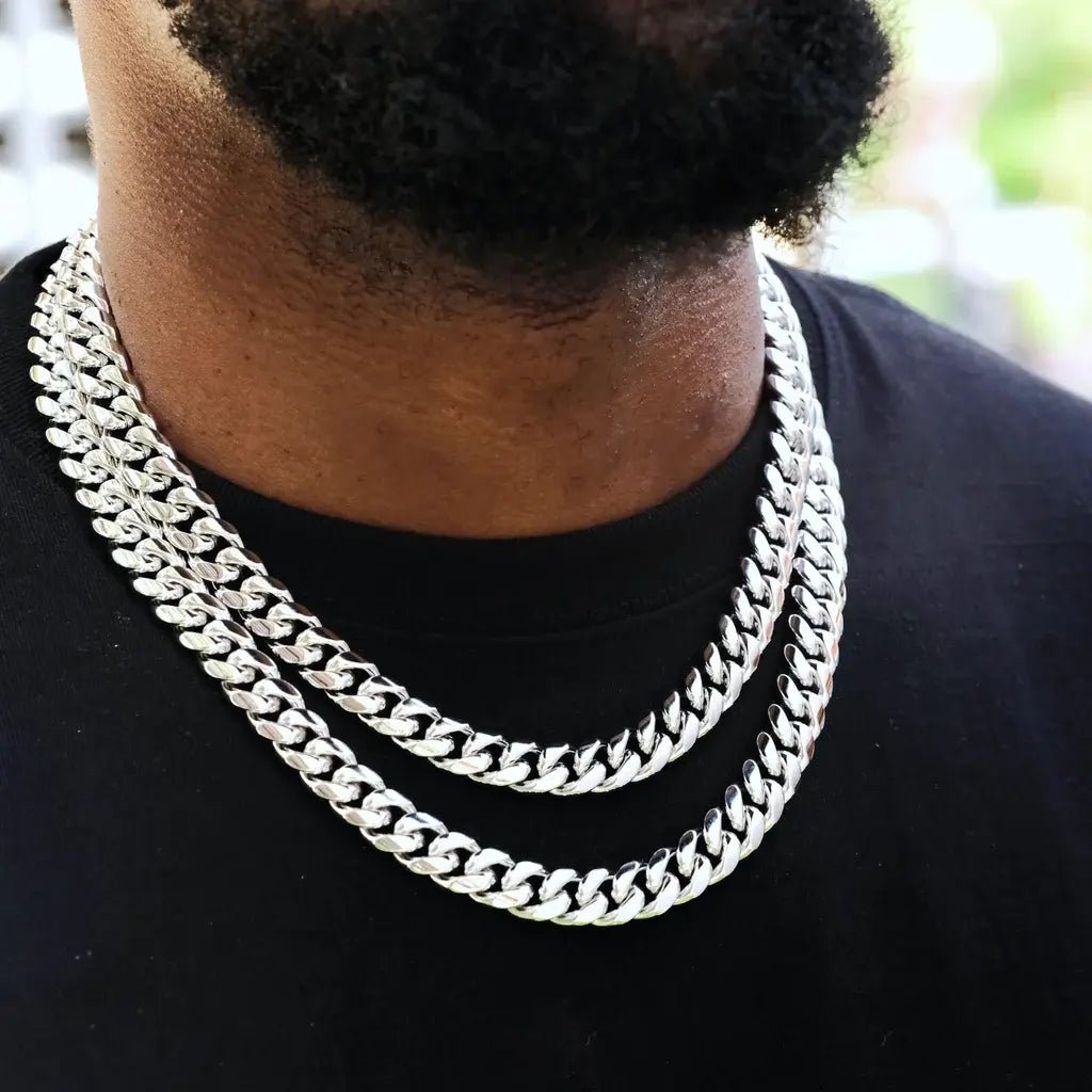 [Box Clasp]Classic Miami Cuban White Gold - 12mm - TONGSHOP