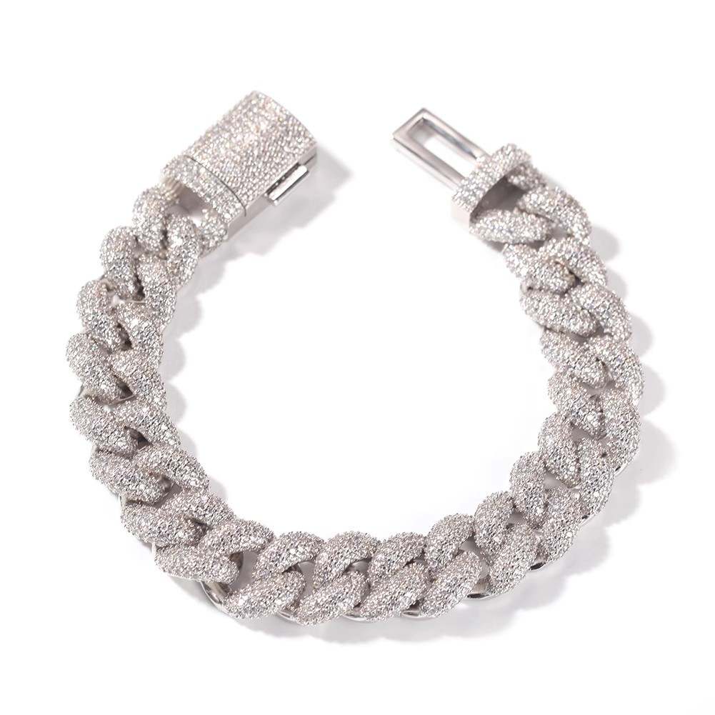 Bubble Diamond Cuban Ice Bracelet - 15mm - TONGSHOP
