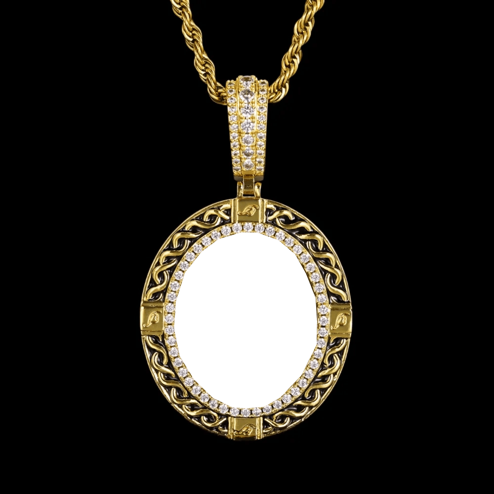 Classic Solid Round Custom Photo Pendant - 35mm - TONGSHOP / Length:16 / Length:18