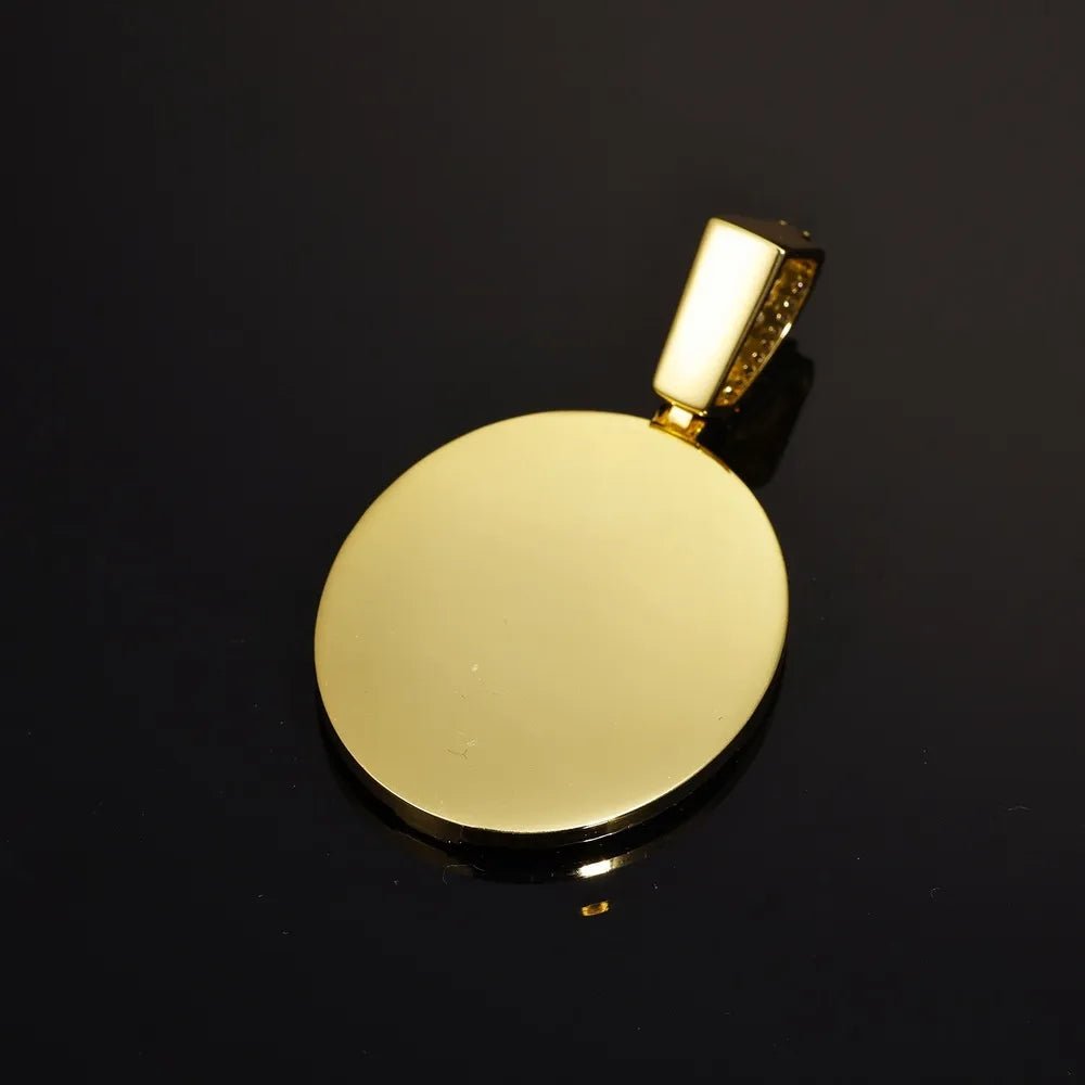 Classic Solid Round Custom Photo Pendant - 35mm - TONGSHOP / Length:16 / Length:18