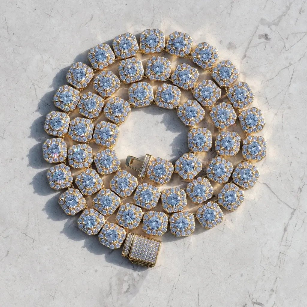 Clustered Tennis Chain in 18K Gold - TONGSHOP
