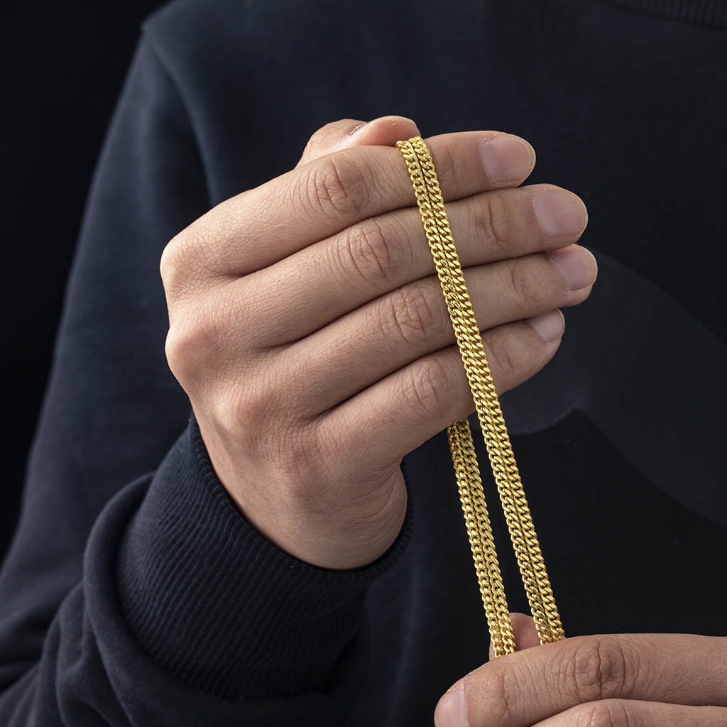 Cuban Chain in Yello Gold - 3mm - TONGSHOP